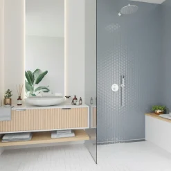 SCG Fliser & Klinker|Mosaik fliser sølvgrå 10 net (0,9 m²) Sølvgrå med glaseret finish