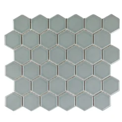 SCG Fliser & Klinker|Mosaik fliser sølvgrå 10 net (0,9 m²) Sølvgrå med glaseret finish