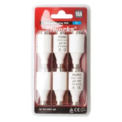 Elworks Sikringer|Sikringer 16A DII 5-pk. -