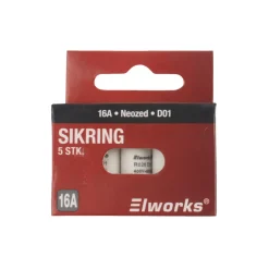 Elworks Sikringer|Sikringer 16A D01 5-pk. -
