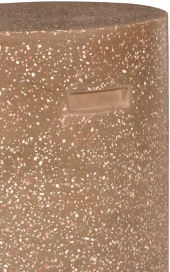 Havestole|Øvrige Havemøbler|Skammel i Ø37 x H40 cm Brun terrazzo