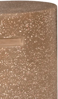Havestole|Øvrige Havemøbler|Skammel i Ø37 x H40 cm Brun terrazzo