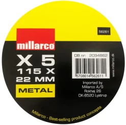 WORK it by millarco Skæreskiver|Skæreskiver til metal Ø115 mm - 5 pak