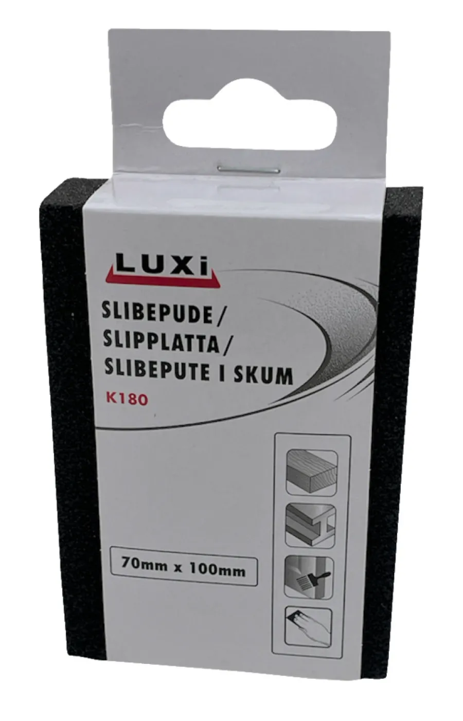LUXI® Sandpapir|Slibepude korn 180, 70x100 mm -