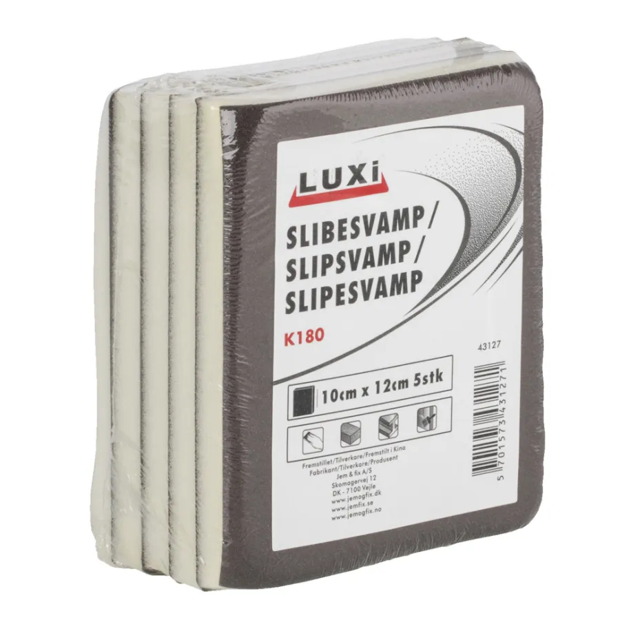 LUXI® Sandpapir|Slibesvamp korn 180 - 10 x 12 mm 5 stk. -