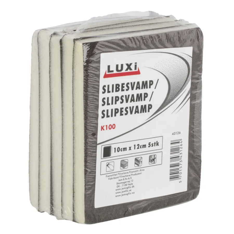 LUXI® Sandpapir|Slibesvamp korn 100 - 10 x 12 mm 5 stk. -