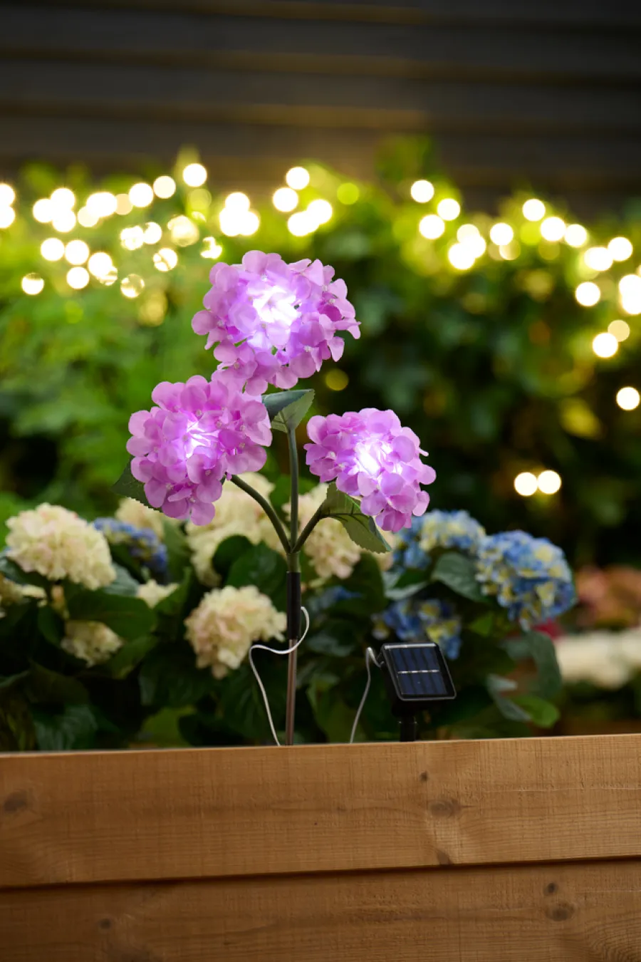 Garden® Sæsonafslutning|Solcellelamper|Solcelleblomst Hortensia -