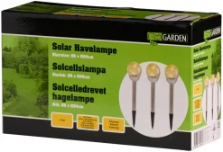 Garden® Sæsonafslutning|Solcellelamper|Solcellelamper Ø8 x H34 cm 3-pk. - Sølv