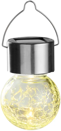 Garden® Sæsonafslutning|Solcellelamper|Solcellepære glas/metal Ø6 cm 3-pk. - Sølv
