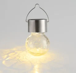 Garden® Sæsonafslutning|Solcellelamper|Solcellepære glas/metal Ø6 cm 3-pk. - Sølv