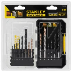 Stanley Bor & Bits|borsæt 14 dele til træ, metal og beton