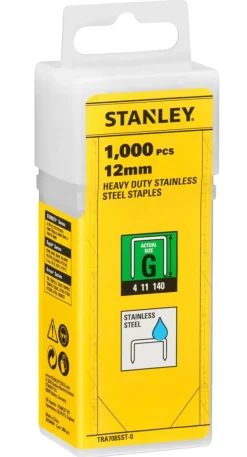 Øvrigt Tilbehør|Hæftepistoler|Stanley hæfteklammer type G 12 mm 1000 stk.