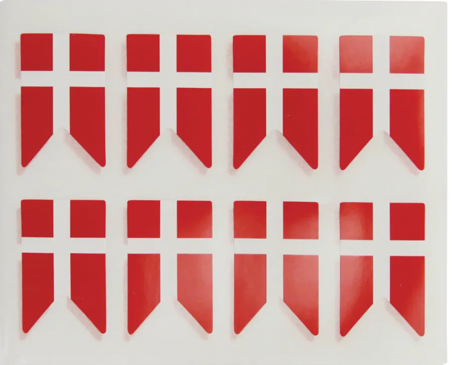 Pynt & Festudstyr|Stickers flag dannebrog 3 ark