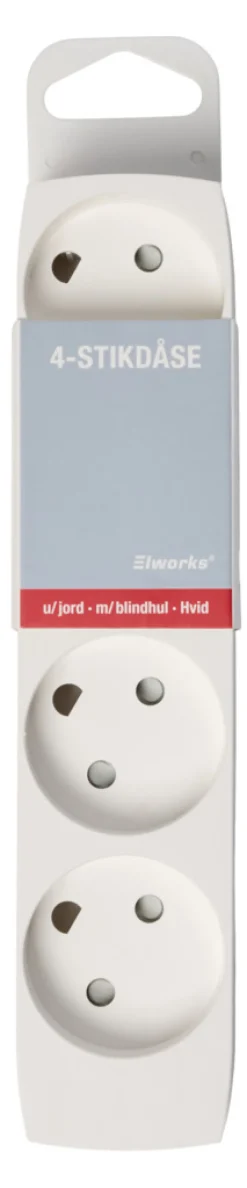 Elworks Stikdåser|4-Stikdåse hvid -