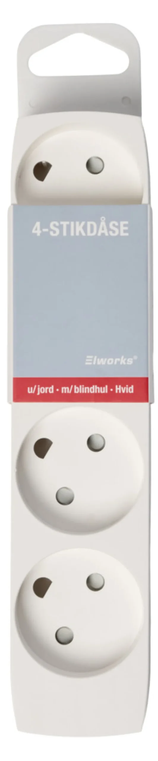 Elworks Stikdåser|4-Stikdåse hvid -