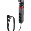 Elworks Stikdåser|3-stikdåse m/klemme, schuko, USB og afbryder sort 1,4 meter -