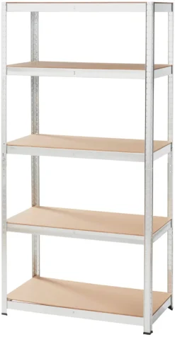 Arbejdsborde & Reoler|Stålreol galv. m/5 hylder - 90 x 180 x 45 cm