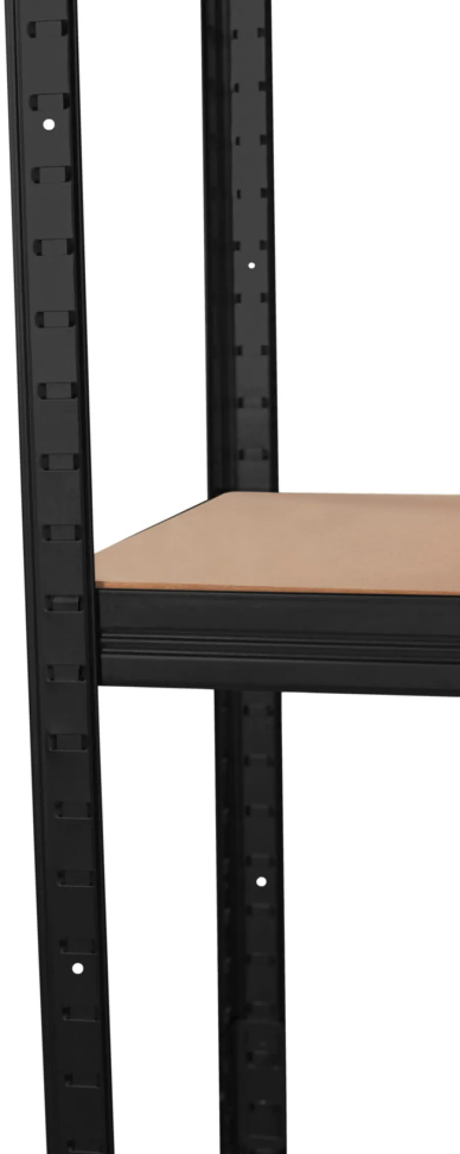 Arbejdsborde & Reoler|Stålreol sort m/4 hylder 90 x 190 x 40 cm