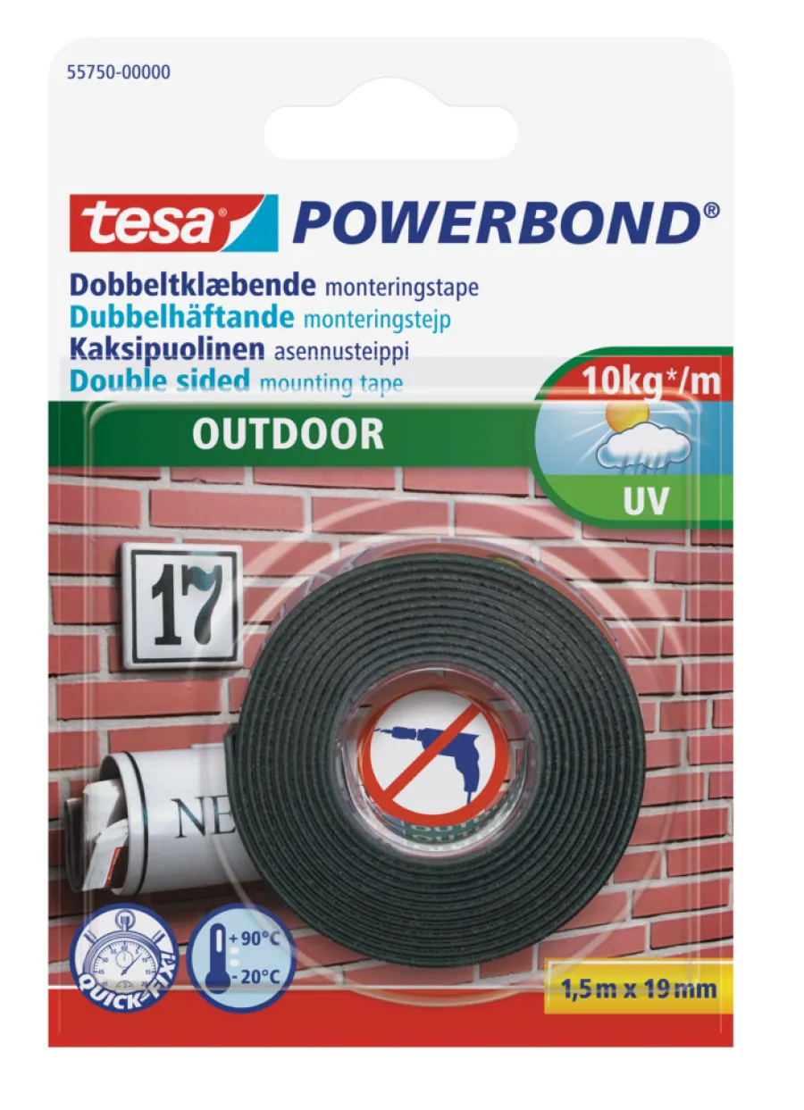 tesa® Tape|Powerbond Outdoor monteringstape 19 mm x 1,5 m