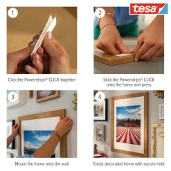 tesa® Klæbesøm|Powerstrips Click Multi Medium/Large 14 par