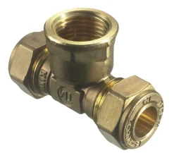 Fittings Til Rør|T-klemring m/muffe messing 12 x 1/2" x 12 mm