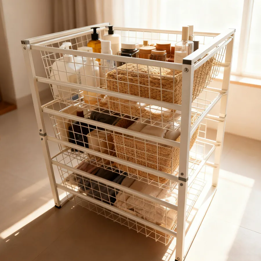 Homefixer Reoler & Rumdelere|Trådreol m/3 skuffer 63 x 43,5 x 54,5 cm - Hvid