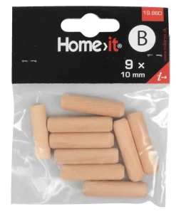 HOME it Dyvler & Plugs|Trædyvler 10 x 40 mm 9 stk.