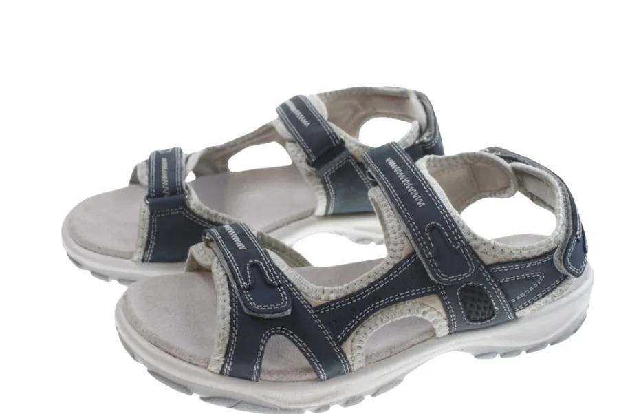 Træsko & Fodtøj|Trekkingsandaler dame læder str. 41 Denimfarvet
