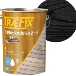 TræFix® Træbeskyttelse|sort træbeskyttelse 2-i-1 5 liter Sort (transparent)