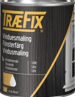 TræFix® Vinduesmaling|vinduesmaling renhvid oliebaseret 1 liter RAL 9010 renhvid