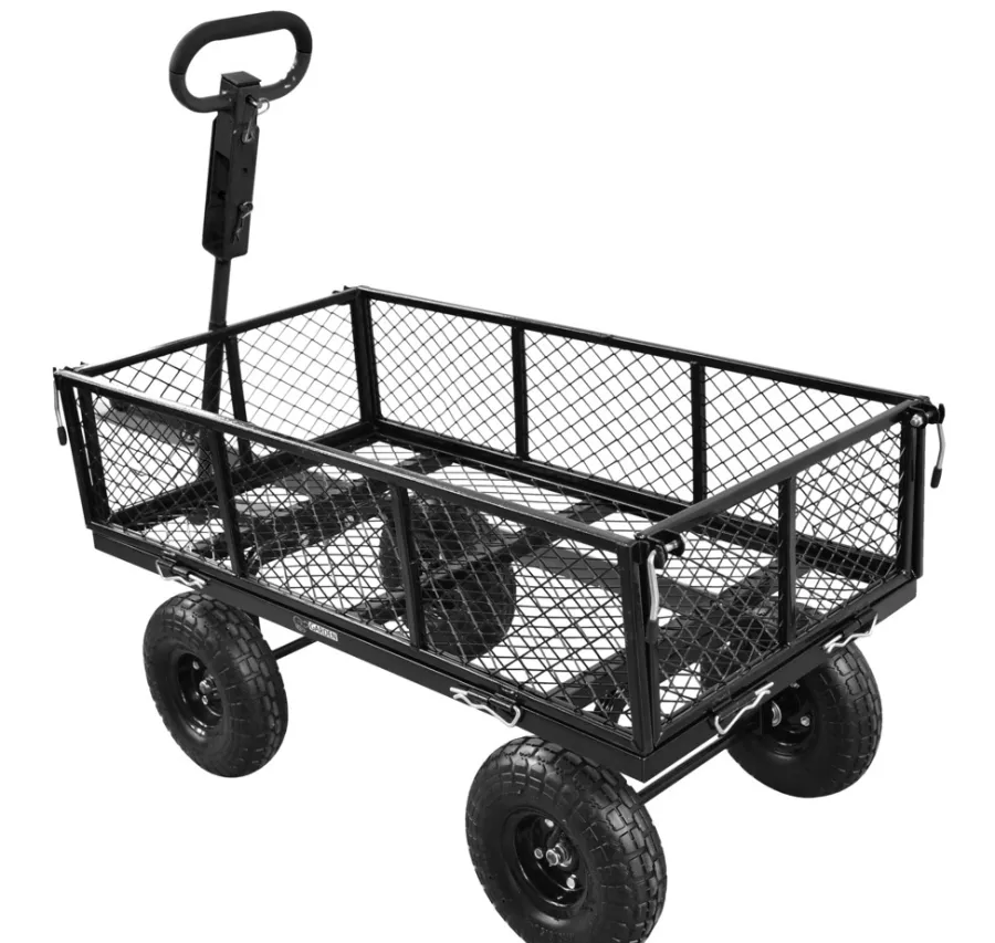 Garden® Trillebøre & Sækkevogne|Trækvogn heavy duty - Mat sort