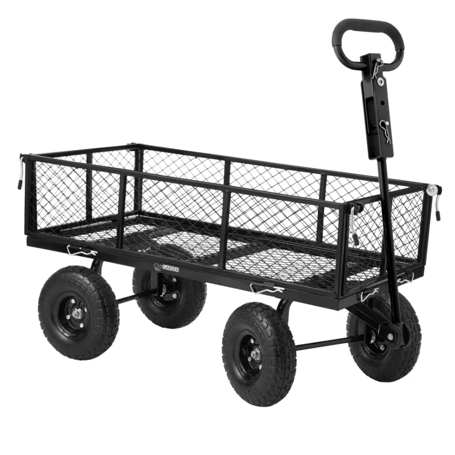 Garden® Trillebøre & Sækkevogne|Trækvogn heavy duty - Mat sort