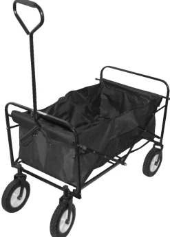 Sunlife® Sæsonafslutning|Campingudstyr|Trækvogn Verona foldbar sort 93 x 75 x 46,5 cm -