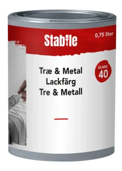 Stabile® Træ- & Metalmaling|Træ & Metal 40 maling 0,75 liter - Hvid