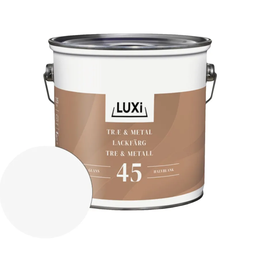LUXI® Metalmaling Udendørs|Træ- & Metalmaling|Træ & Metal 45 olie 2,25 liter - Hvid