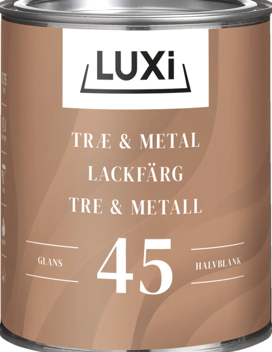 LUXI® Metalmaling Udendørs|Træ- & Metalmaling|Træ & Metal 45 olie 0,75 liter - Hvid