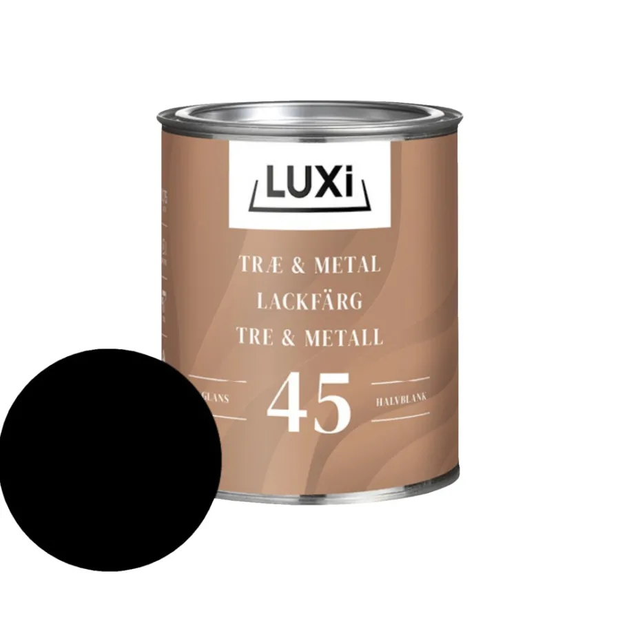 LUXI® Metalmaling Udendørs|Træ- & Metalmaling|Træ & Metal 45 olie 0,75 liter - Sort