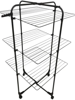 Tørrestativer|Tørrestativ m/hjul 70 x 70 x 133 cm Sort