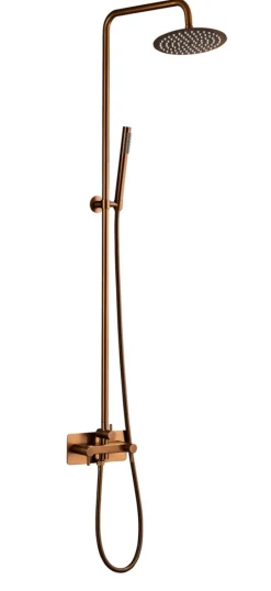 Udendørsbrusere|Udebruser kobberfinish kold/varm Ø20 cm
