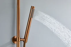 Udendørsbrusere|Udebruser kobberfinish kold/varm Ø20 cm