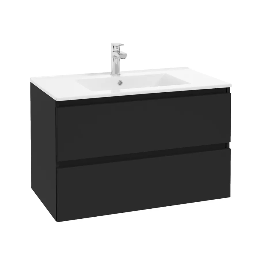 REN Badeværelsesmøbler|Underskab Deluxe 80 cm - mat sort