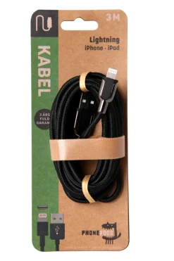 PhoneFood Kabler & Adaptere|USB-A til lightning kabel - 3 meter