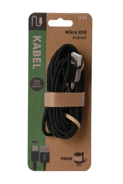 PhoneFood Kabler & Adaptere|USB-A til micro USB kabel - 3 meter