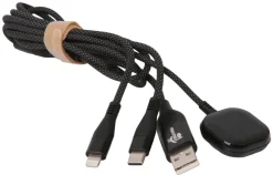 PhoneFood Kabler & Adaptere|USB-A/USB-C til USB-C, Lightning og Apple Watch 100 cm sort - Længde 1 meter