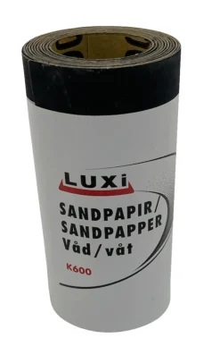 LUXI® Sandpapir|Vådslibepapir korn 600, 93 mm x 5 meter -