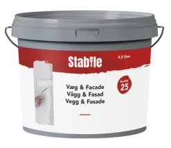 Stabile® Vægmaling|Væg & Facade 25 maling 4,5 liter - Hvid