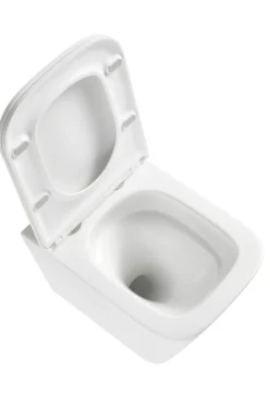 Toiletter|Væghængt toilet kantet m/Vortex skyl - hvid