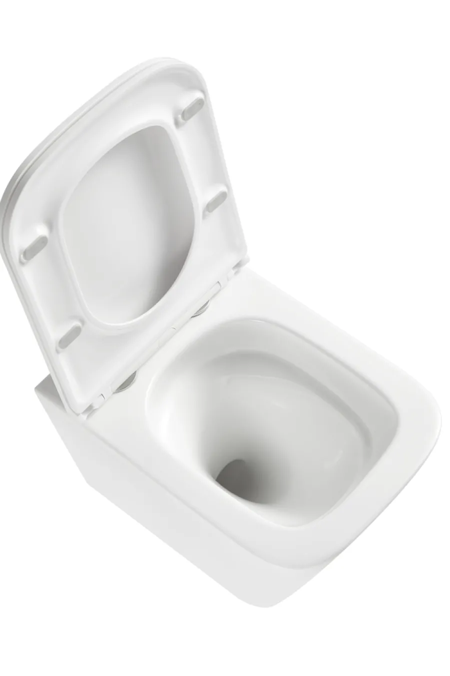 Toiletter|Væghængt toilet kantet m/Vortex skyl - hvid