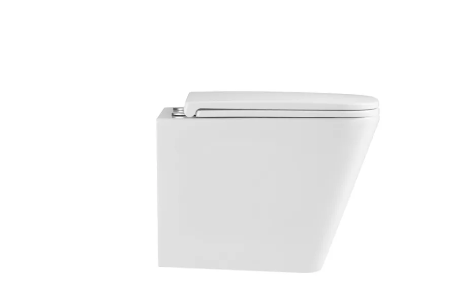 Toiletter|Væghængt toilet kantet m/Vortex skyl - hvid