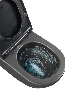 Toiletter|Væghængt toilet rund m/Vortex skyl - sort